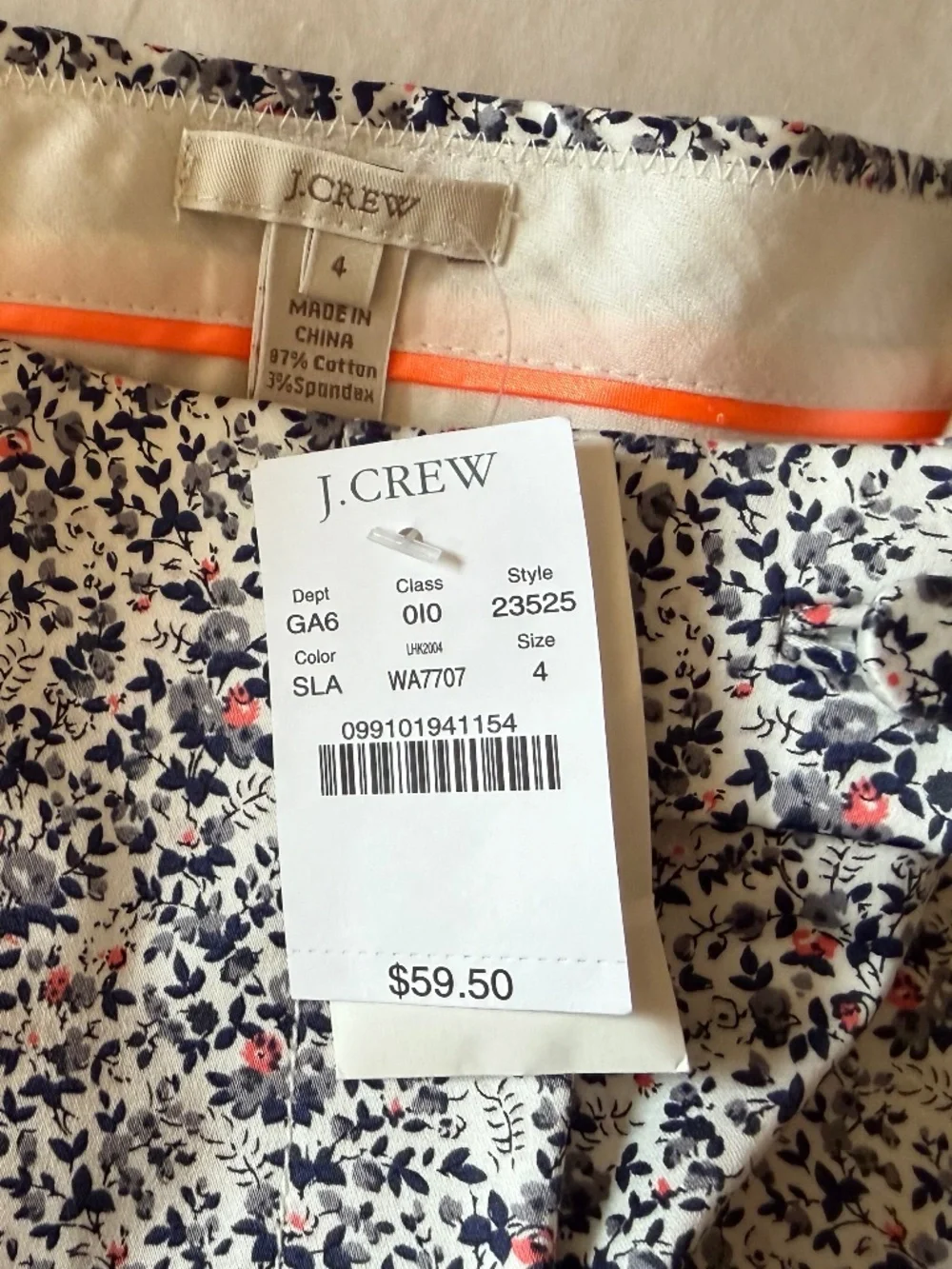 J. CREW Floral Blue & White Summer Shorts - Size 4 - NWT New with Tags